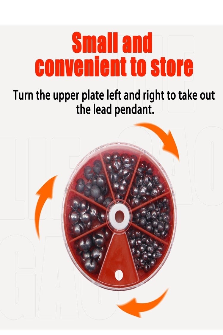 طقم وزن الصيد 135 قطعة وزن مفتوح للغوص وزن الطعم لصيد الصخور طقم صيد في علبة - Image 2