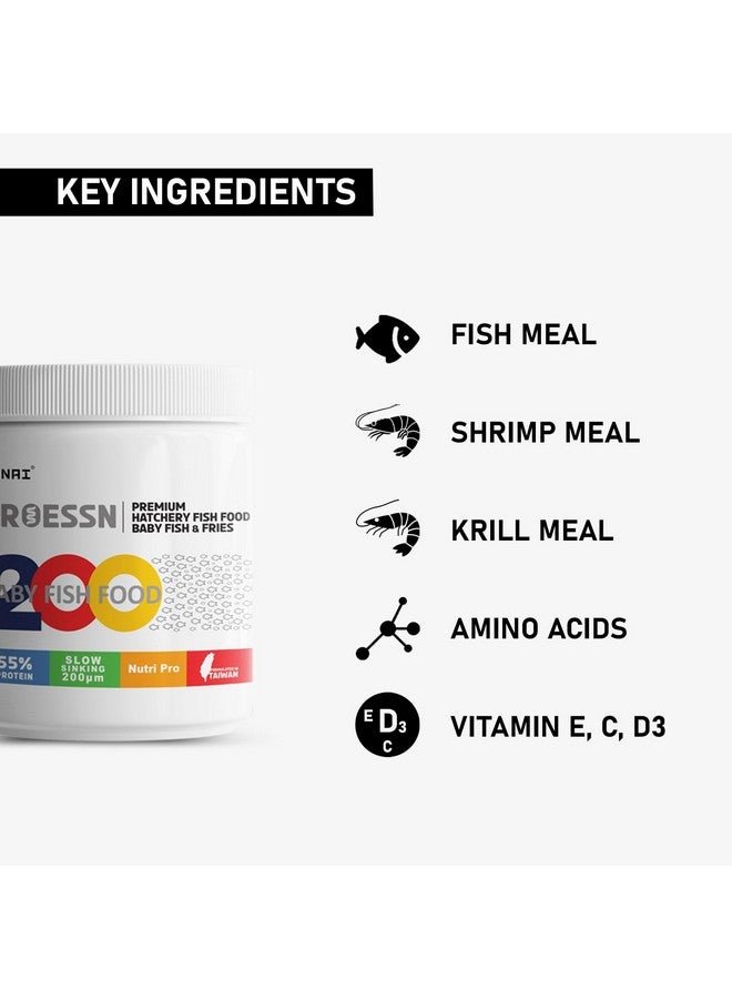 طعام سمك بيبي فرايز للصغار بعمر 10 أيام | 35 جرام | حبيبات بروتين 55% بطيئة الغرق بحجم 200 ميكرون، الأفضل للنمو السريع والعظام القوية، عبوة واحدة - Image 4