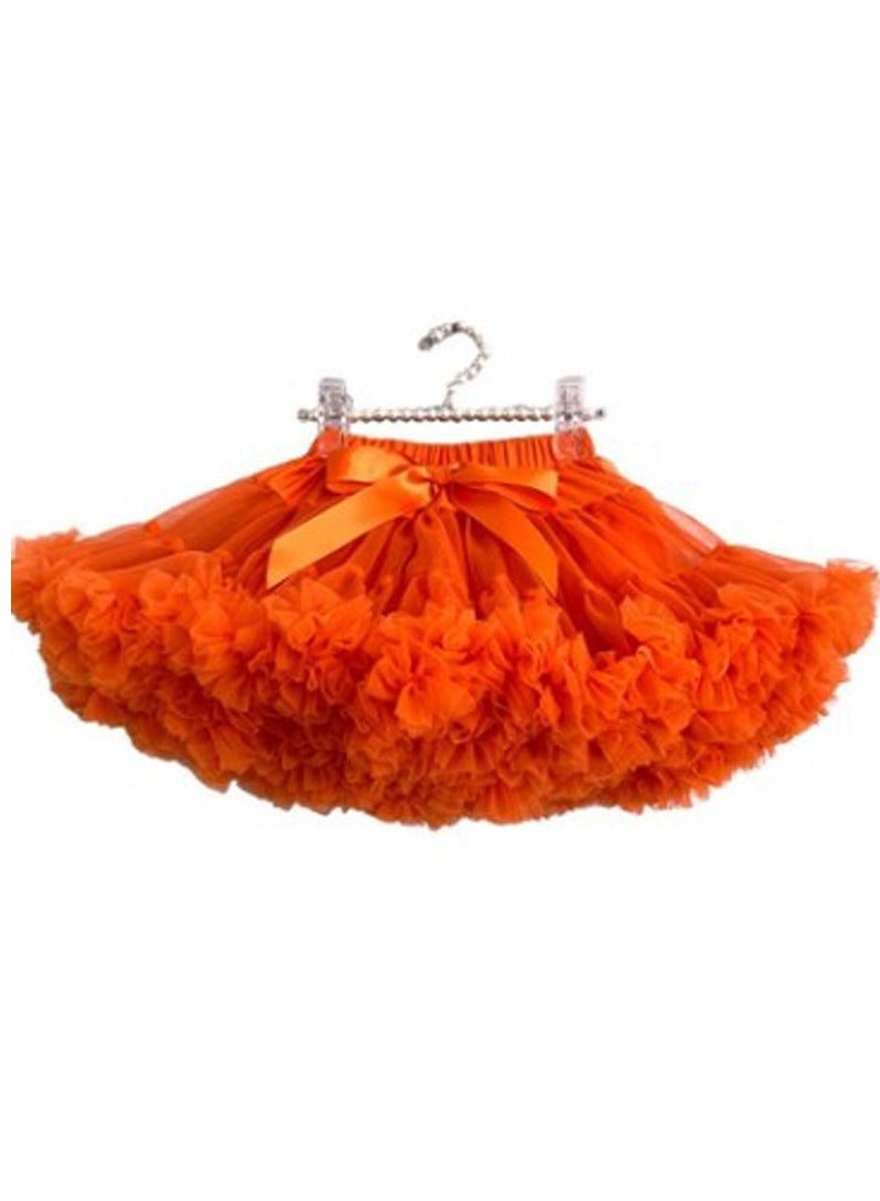 Children's Fluffy Skirt Half Skirt Princess Skirt Orange