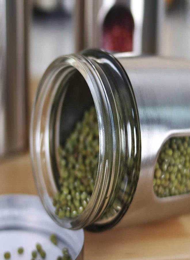 Teensery Stainless Steel Container Food Storage Jar Sealed Coffee Can Kitchen Canister with Glass Window and Airtight Lid for Tea Coffee Bean Sugar Candy Cookie Spice Flour, 1 Piece - Image 3