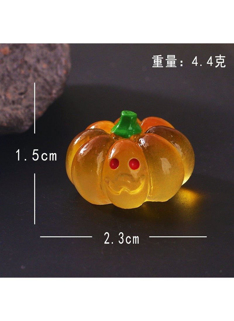 New Halloween Glowing Ghost Pumpkin Ornament Short pumpkin-jelly luminous yellow