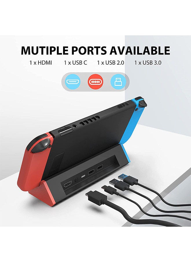 Generic - TV Dock for Nintendo Switch/Switch OLED, Portable TV Dock Compatible With 4K HD Adapter/Type C Port/USB Port for Official Nintendo Switch (Normal Model) - Image 1