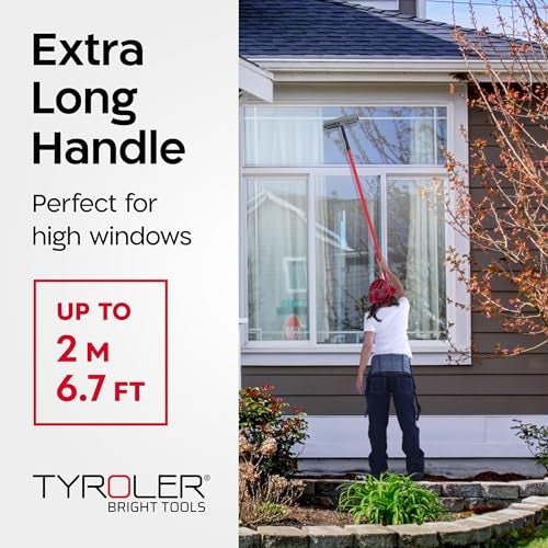 Tyroler Bright Tools Tyroler Professional Window Squeegee for Home, 12"-80" Long Squeegee for Window Cleaning, 2-in-1 Window Cleaning Squeegee Kit, Indoor & Outdoor Window Cleaner Tool for High Windows & Glass - Image 3
