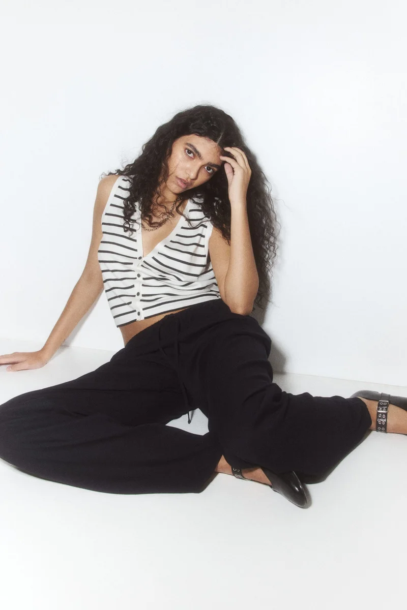 H&M Straight drawstring trousers