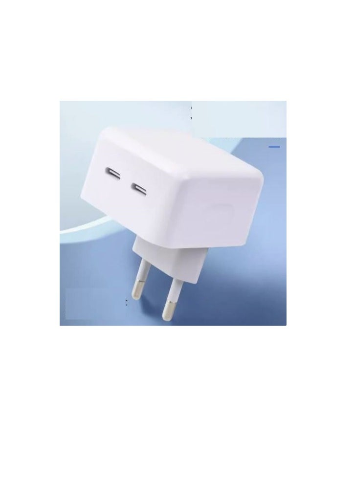 Generic - 35W Dual USB-C Type C Trifold Charger Head for iPhone 14/iPad with cable USB-C to USB C - Image 1