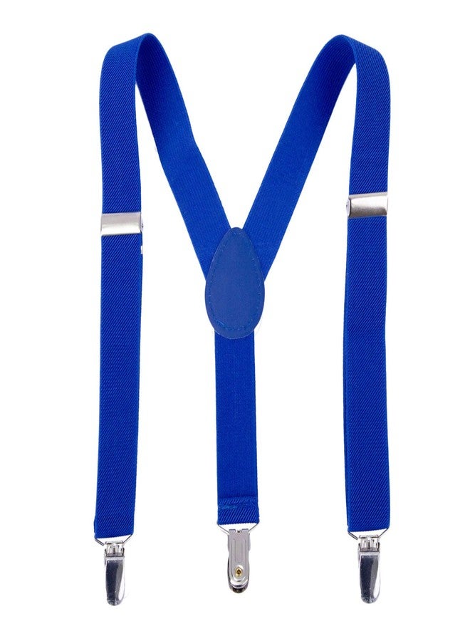 AWAYTR Suspenders for Boys Child Kids Adjustable - Elastic Y Shape Soild Color Suspender(Royal Blue,70cm) - Image 1