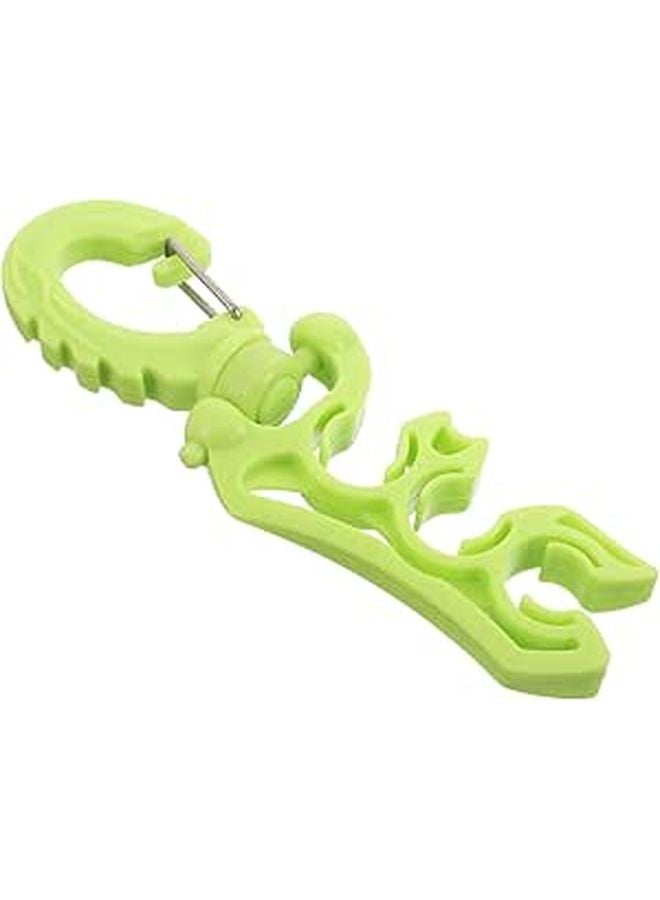 Quick Release Double Hose Clip Soft Silicone BCD Holder for Scuba Diving Equipment Green - Image 1