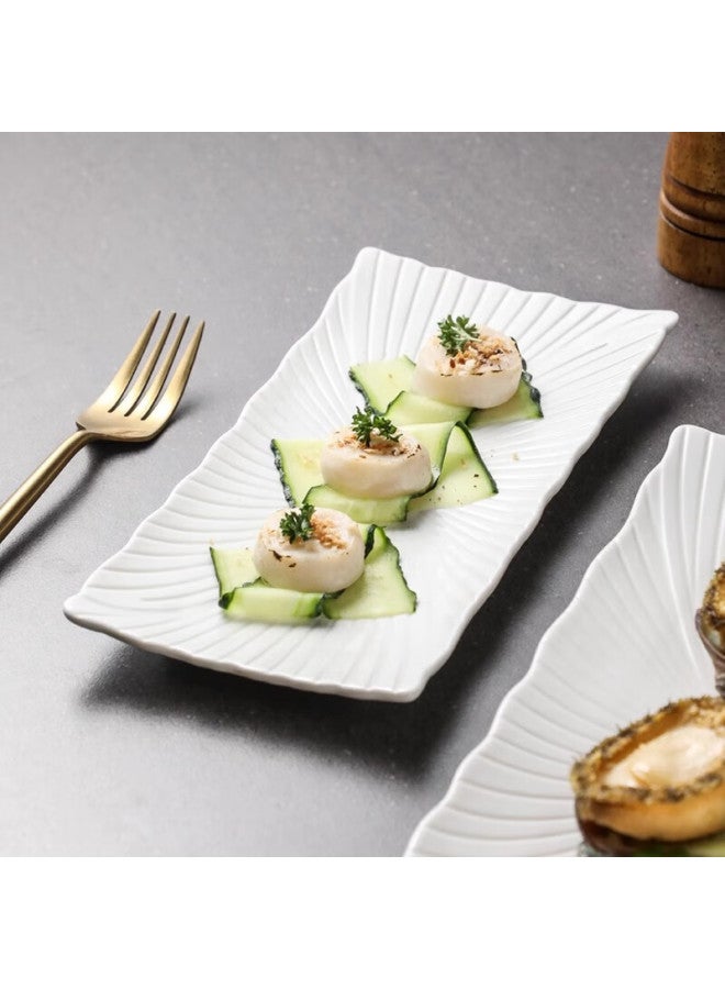 Canjiangjun Ceramic Sushi Plate, Underglaze Color, Simple And Elegant Long Rectangular Plate, Dessert Plate, Western Dinner Plate - Image 1