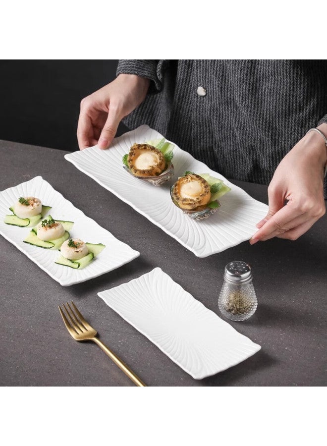 Canjiangjun Ceramic Sushi Plate, Underglaze Color, Simple And Elegant Long Rectangular Plate, Dessert Plate, Western Dinner Plate - Image 3