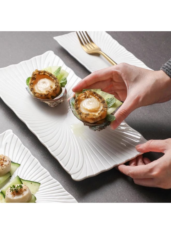 Canjiangjun Ceramic Sushi Plate, Underglaze Color, Simple And Elegant Long Rectangular Plate, Dessert Plate, Western Dinner Plate - Image 2