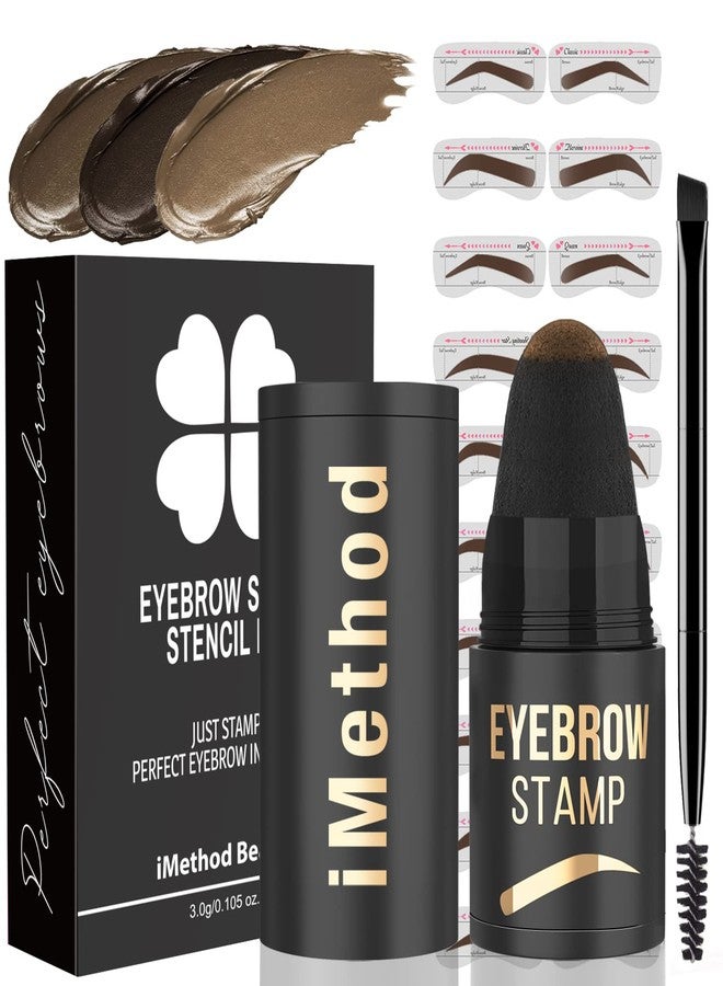 iMethod Eyebrow Stamp and Eyebrow Stencil Kit - Eyebrow Stamping Kit for Perfect Eyebrow Makeup, Eyebrow Pomade, 20 Eye brow Shaping Kit, Easy to Use, Long-Lasting, Light Brown - Image 1