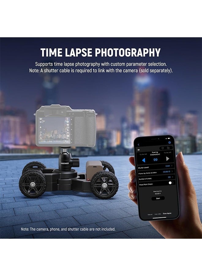 Neewer - Neewer DL400 Upgraded Motorized Camera Slider Dolly with App Control, Ultra Quiet Powerful Dual Motor Drive, 5H Runtime, Compatible with GoPro iPhone Android Samsung Smartphone DSLR Camera Camcorder - Image 1