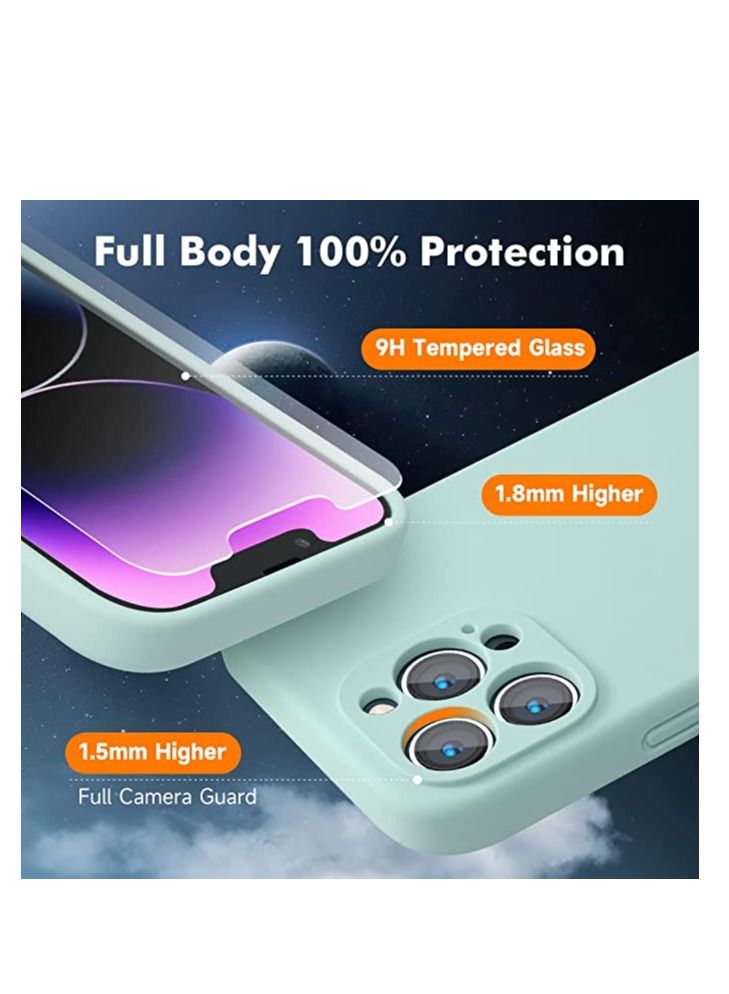 iPhone 14 Pro Max + 2 Pack Tempered Glass Screen Protector Magsafe Case Silicone Phone Case with Microfiber Lining for iPhone 14 Pro Max 6.7 inch 2022 - Image 5