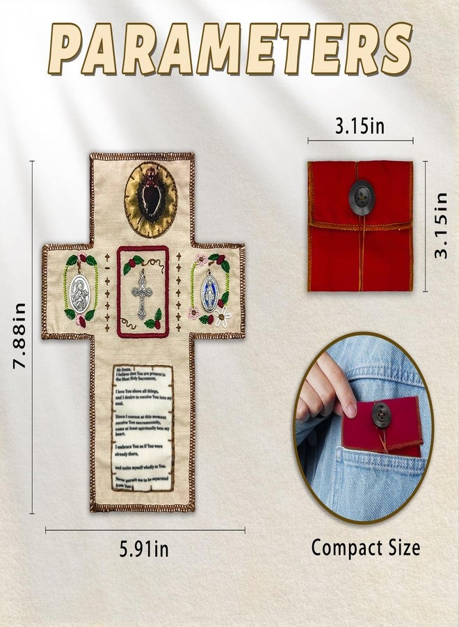 Asidius Handmade Catholic Pocket Shrine with Miraculous Medal, Travel Prayer Altar for Divine Mercy, Devotional Gifts for Catholic Women & Men - Image 2