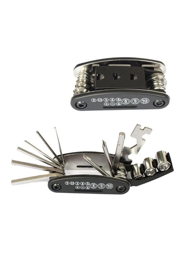 مجموعة أدوات متعددة الاستخدامات لتصليح الدراجات الجبلية 16 في 1 للدراجة الهوائية، عدة سداسية مفتاح ربط براغي للدراجات الجبلية مفك من الصلب الكربوني - Image 1