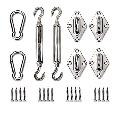 Windscreen4less Sun Shade Sail Hardware Kit - 6 Inches - Super Heavy Duty - for Square and Rectangle Sun Shade Sail - Image 1