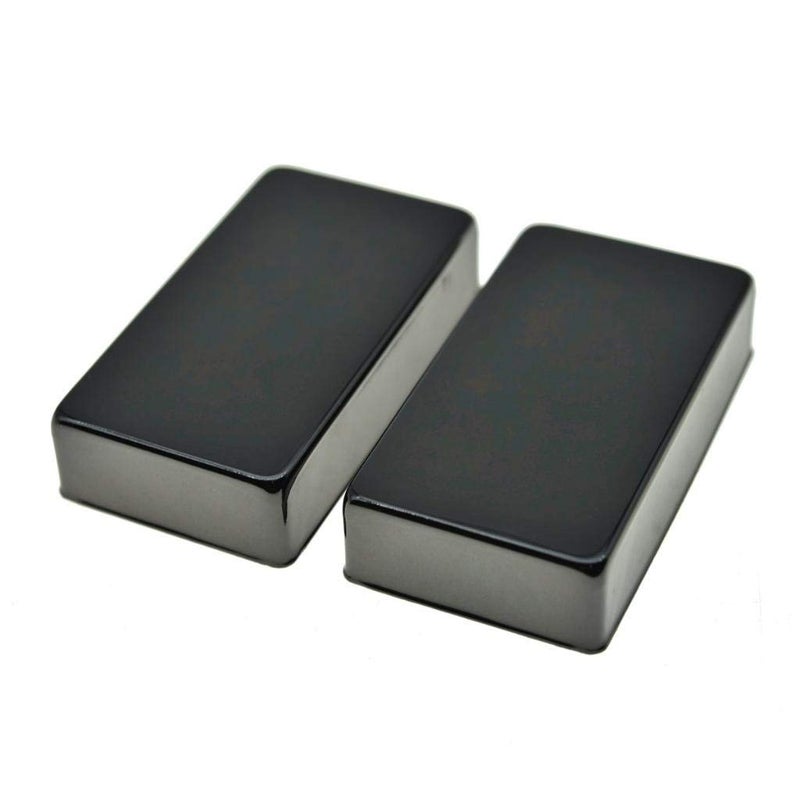 KAISH Set of 2 Sealed Humbucker Guitar Pickup Covers Brass Humbucker Pickup Cover No Holes Black - Image 2