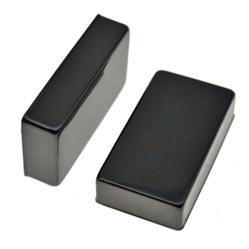 KAISH Set of 2 Sealed Humbucker Guitar Pickup Covers Brass Humbucker Pickup Cover No Holes Black - Image 4