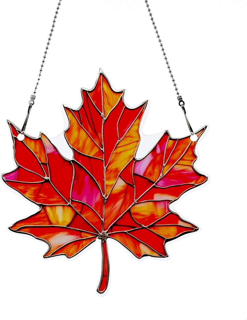 thmnj Maple Leaf Fall Ornaments Colorful Window Hanging Decorations Home Wall Decor for Indoor Outdoor - Image 1