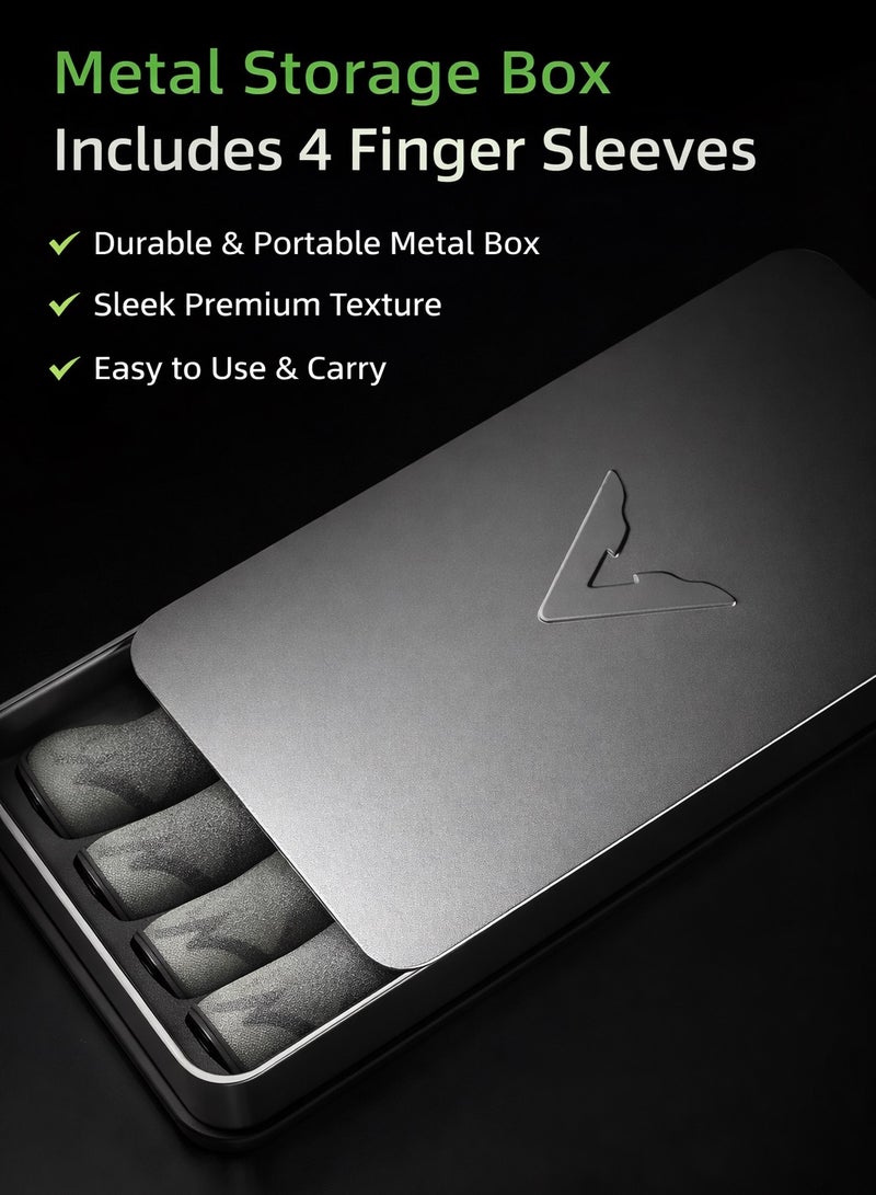 PIVA Dragon Scale II Gaming Finger Sleeves – 14% Silver Fiber, Ultra-Thin 0.25mm, High Sensitivity Anti-Sweat Touchscreen Finger Covers for PUBG Mobile, iPhone, iPad, Redmagic , Android Gaming (2 Pairs / 4 Pcs) - Image 3