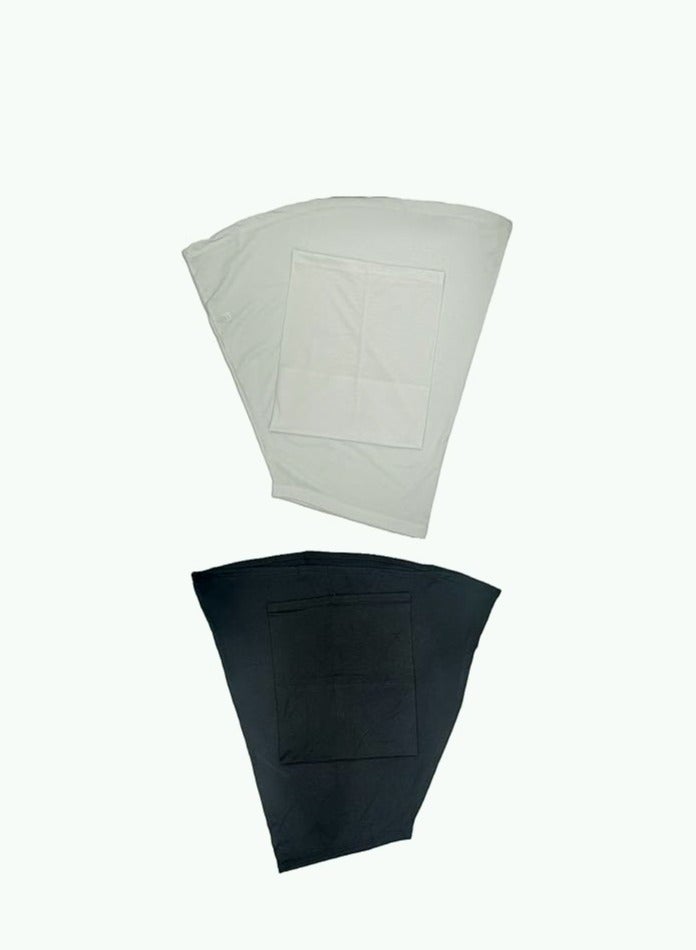Perfectory PERFECTORY Premium 2 pc Hijab Set with Tube Cap, Easy to Wear, No Pins Required-Black & White set - Image 1