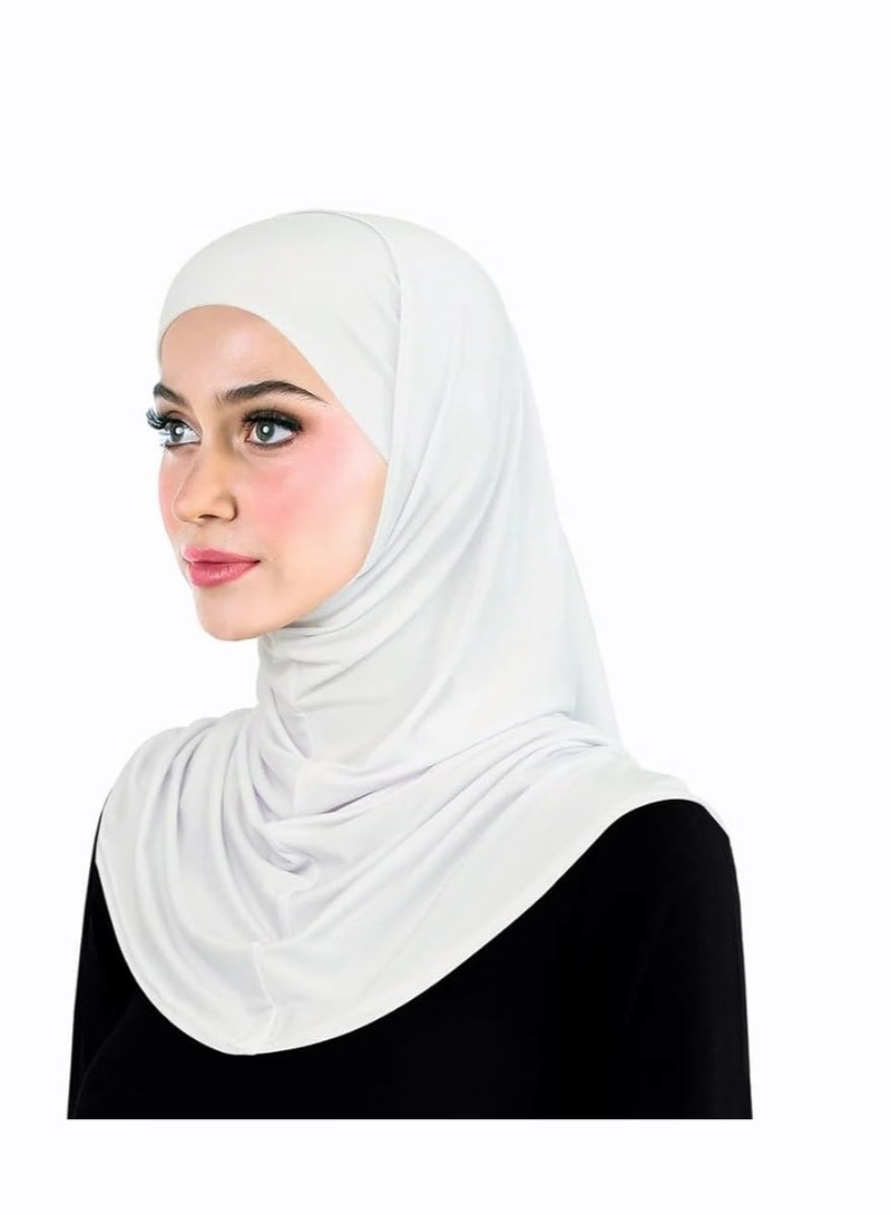 Perfectory PERFECTORY Premium 2 pc Hijab Set with Tube Cap, Easy to Wear, No Pins Required-Black & White set - Image 3