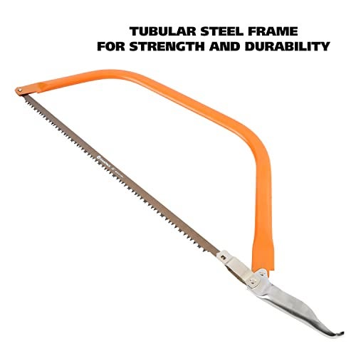 GREAT NECK منشار بوز 24 بوصة من غريت نيك BB24، مناشير يدوية لتقليم الأشجار وإزالة الحشائش، تغييرات سهلة لشفرات المنشار اليدوي، إطار فولاذي أنبوبي لمنشار الأشجار - Image 4