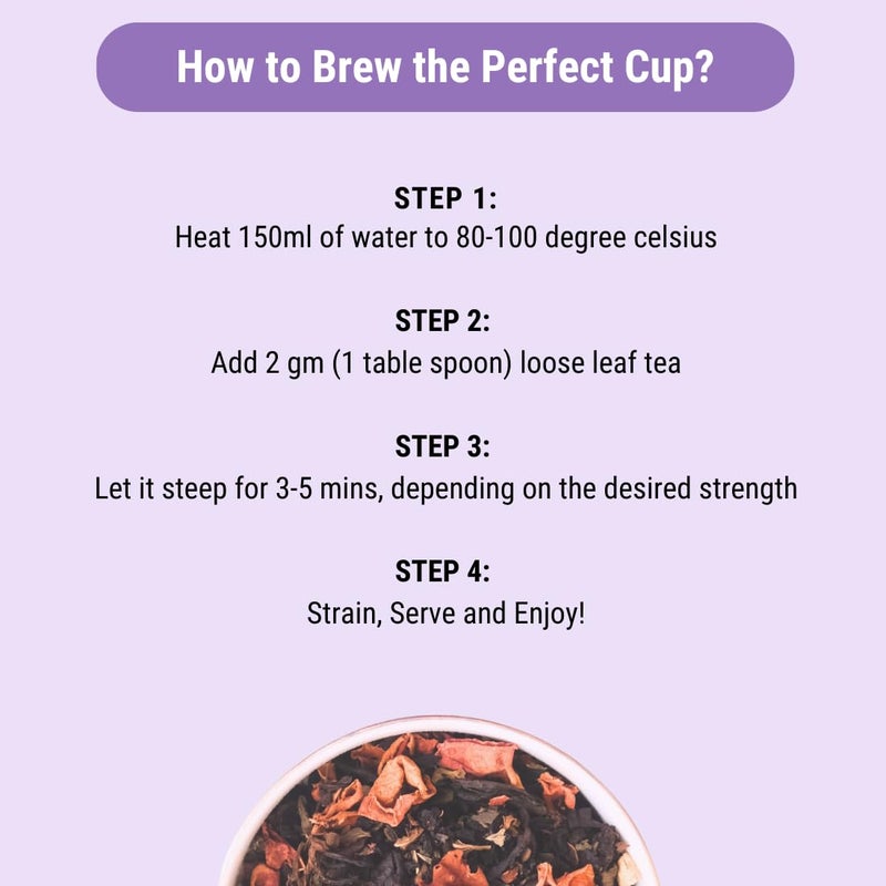 OH CHA - شاي اللافندر مع الفانيليا | شاي أسود ممزوج بالهيل، الزنجبيل، الفلفل الأسود | شاي أعشاب للنوم الجيد، العناية بالبشرة | زهور اللافندر المجففة تحت الشمس | يُحضّر ساخنًا أو مثلجًا، مشروب طاقة | 35 جرام - Image 4