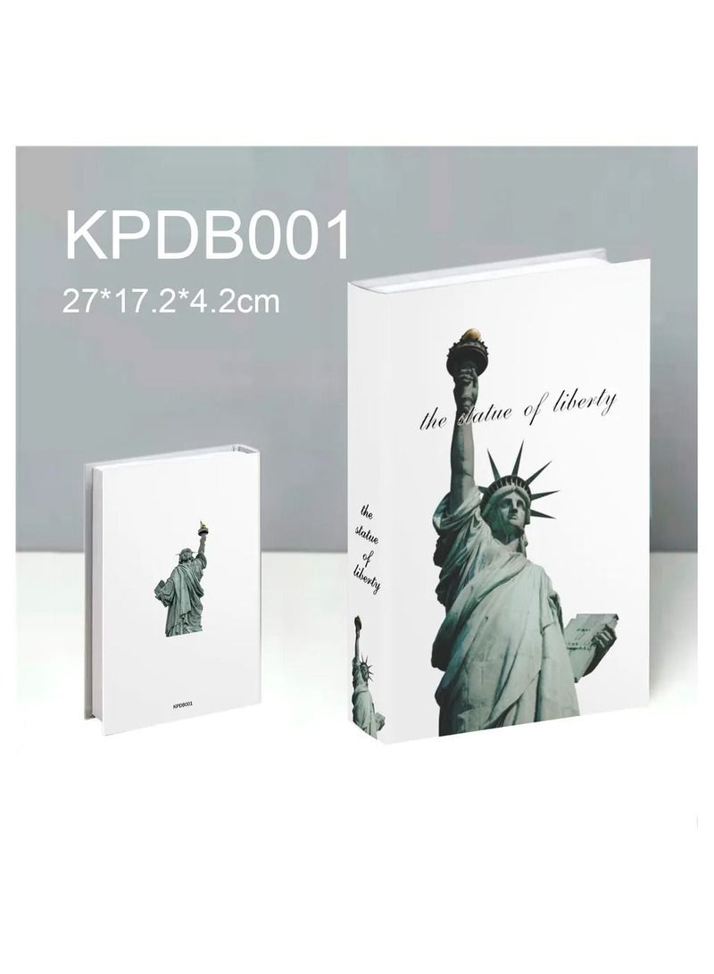 Collapsible Preppy Decor Delight: White Statue of Liberty Fake Book for Aesthetic Home Styling - Image 2