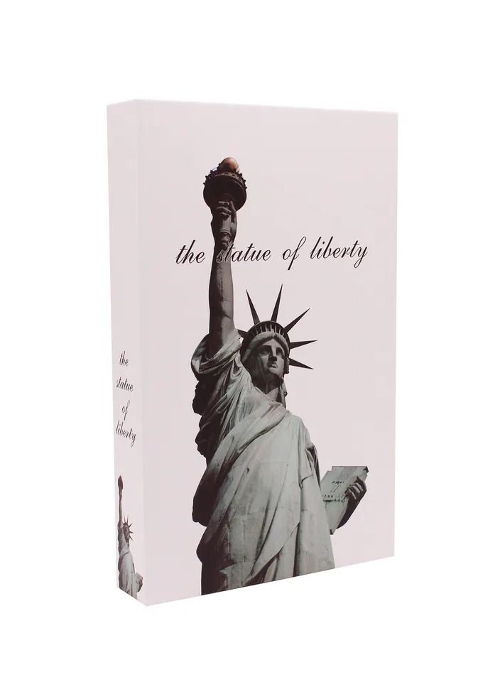 Collapsible Preppy Decor Delight: White Statue of Liberty Fake Book for Aesthetic Home Styling - Image 1