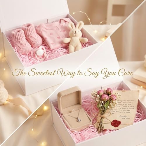 Rsgift 5 Pack of White Gift box,9.7x7.2x3.3 Gift Packaging Gift Boxes for Valentines Day Flower Gift Boxes for Presents Birthday Christmas,Thanksgiving Day - Image 4
