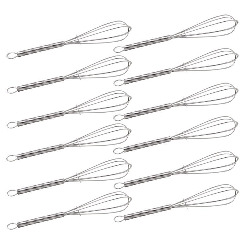 CHuangQi 5 Inch Endurance Stainless Steel Mini WhiskEgg Beater Set of 12