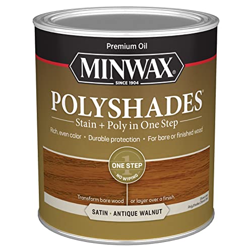 Minwax PolyShades Wood Stain + Polyurethane Finish – Quart, Antique Walnut, Satin - Image 1