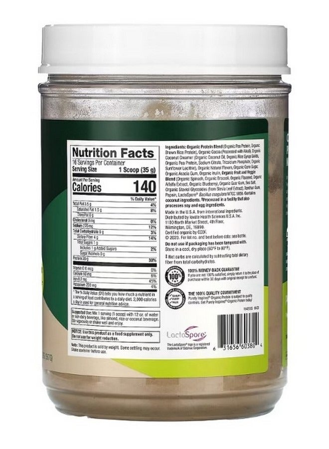purely inspired Organic Plant Based Protein Powder Rich Decadent Chocolate 1.25 lbs 567 g - Image 2