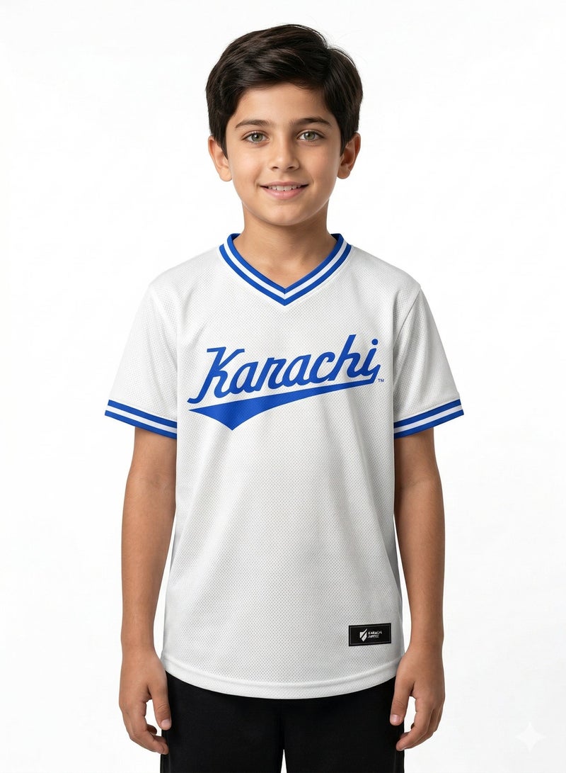 Baseball United Karachi Monarchs Kids' V-Neck Jersey - Image 2