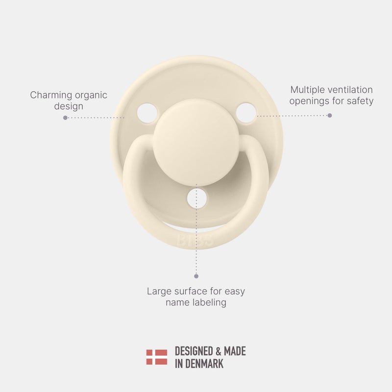 BIBS Pacifiers - De Lux Collection | BPA-Free Baby Pacifier | Made in Denmark | Set of 2 Ivory/Blush Color Premium Soothers | Size 6-18 Months - Image 4