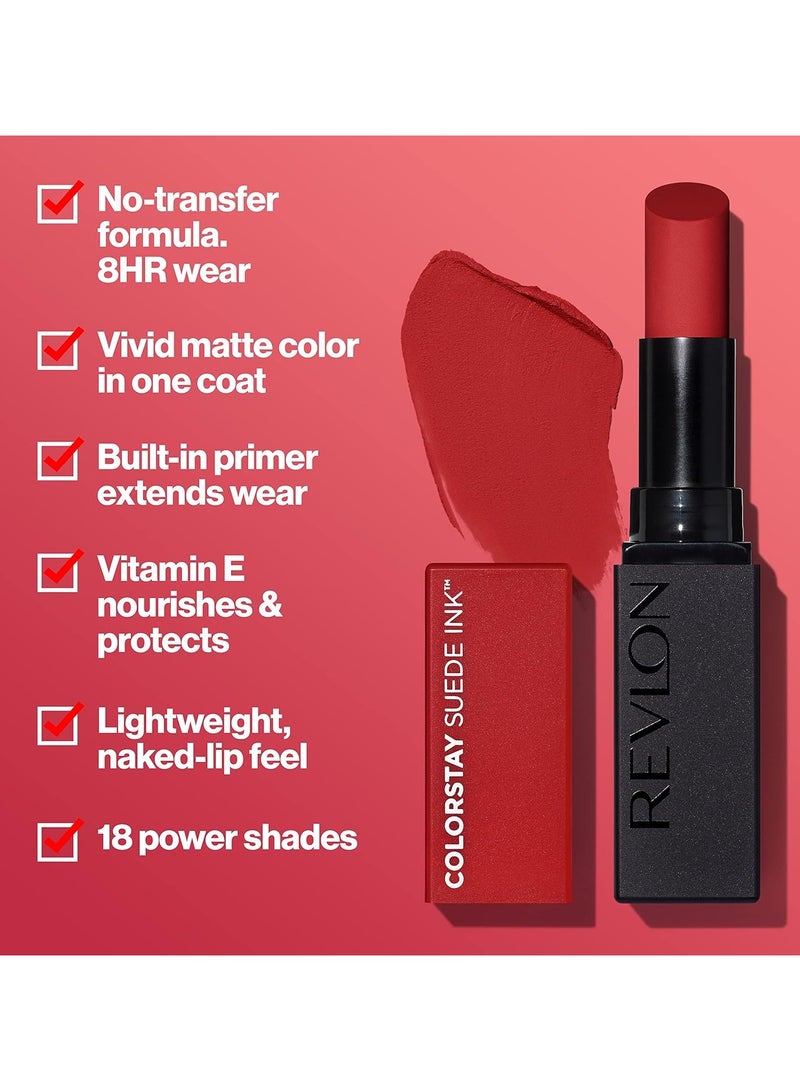 ريفلون Revlon ColorStay Suede Ink Lipstick, 008 That Girl, 1 Piece Multicolor - Image 2