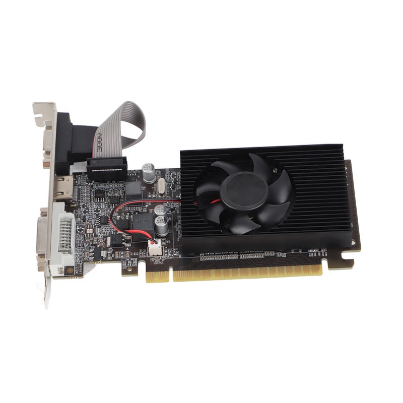 بطاقة رسومات GT610 ذاكرة 1 جيجابايت DDR3 مدعمة بواجهات DVI و VGA وواجهات الوسائط المتعددة عالية الدقة، بطاقة رسومات ألعاب 64 بت مع مروحة تبريد هادئة - Image 3