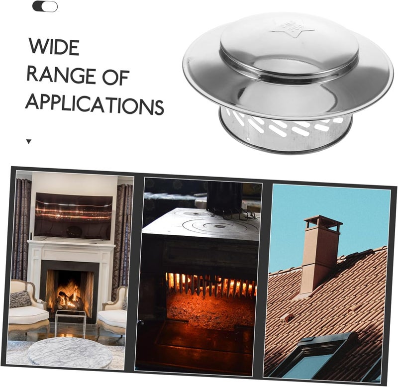 IMIKEYA Stainless Steel Chimney Cap Rainproof Cover for Fireplace Ventilation Easy Installation Prevents Water Ingress - Image 3