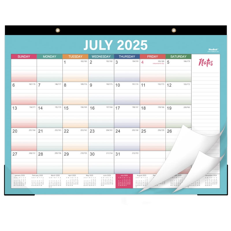 MaaIbok Desk Calendar 2024-2025 - 18 Month Calendar, Jul. 2024 - Dec. 2025, 17" x 12", 2024-2025 Monthly Desk Calendar with To-Do List and Notes - Perfect Home, School, Office Desk Calendar Planning Tool - Image 1