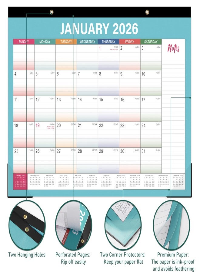 MaaIbok Desk Calendar 2024-2025 - 18 Month Calendar, Jul. 2024 - Dec. 2025, 17" x 12", 2024-2025 Monthly Desk Calendar with To-Do List and Notes - Perfect Home, School, Office Desk Calendar Planning Tool - Image 3