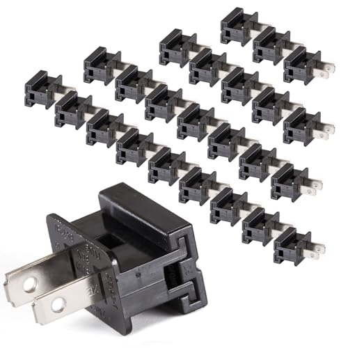 GFQHF Male Vampire Plug for 18 Guage SPT-1 Wire, Slip Plug, Vampire Plug, Zip Plug, 25 Pack, UL Listed (Male, Black) - Image 1