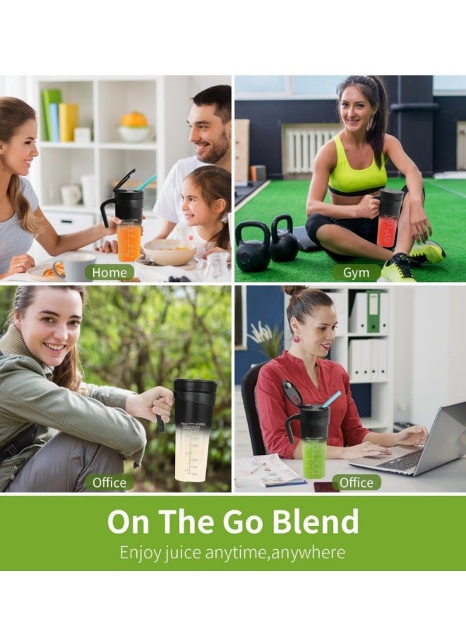 BESTPEAK Portable Blender, Personal Size Blender for Smoothies and Milkshakes, 16 oz Mini Blender Cup, USB-C with Handle, Portable Blender for Travel, Gym, Office, Large Black - Image 5