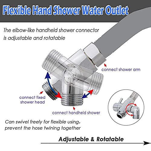 YDmeet Brass Shower Arm Diverter Valve for Handheld Shower Head and Fixed Spray Head G1/2 3 Way Universal Bathroom System Component Replacement Part, Polished Chrome - Image 2