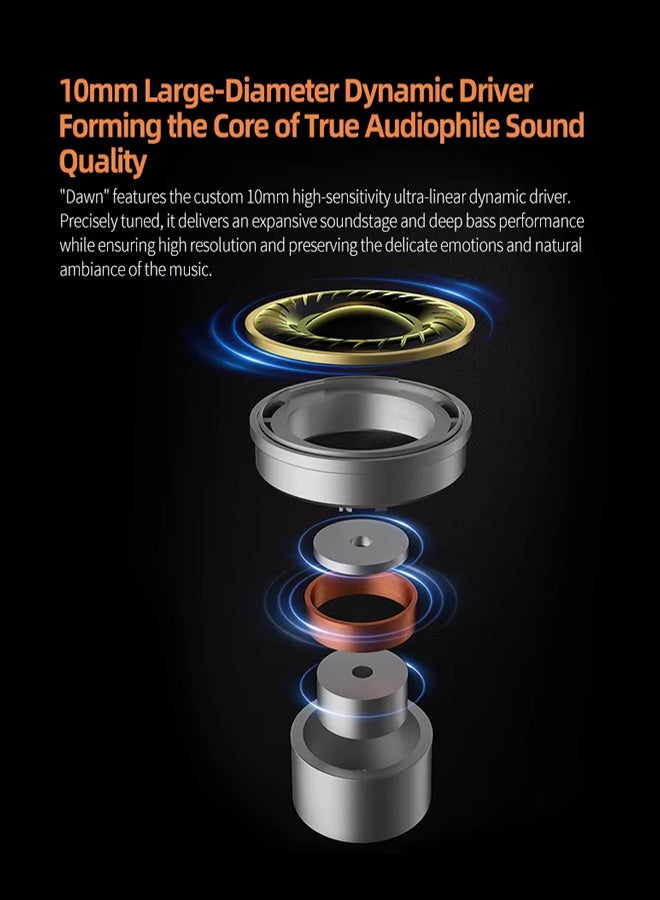 KZ Dawn High Performance Active Loop in Ear HIFI Wired Earphones, Suitable for Game Live Monitoring - Copper wire mic - Image 5