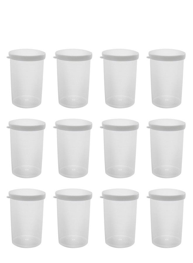 JCBIZ 12PCS 30ml Plastic Transparent Measuring Cups with Lid Liquid Container Medicine Measuring Measure Cups Clear Mixing Cup - Image 2
