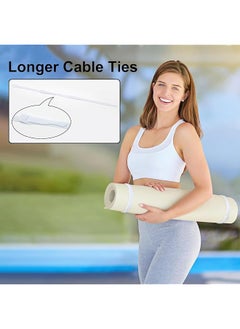 erorex Reusable Cable Ties 100 Pcs 12X150Mm Fastening Cable Straps With Hook Loop Durable Cable Management Wire Ties Adjustable Cord Organizer Ties Electrical Cable Ties For Home Office White  - Image 3