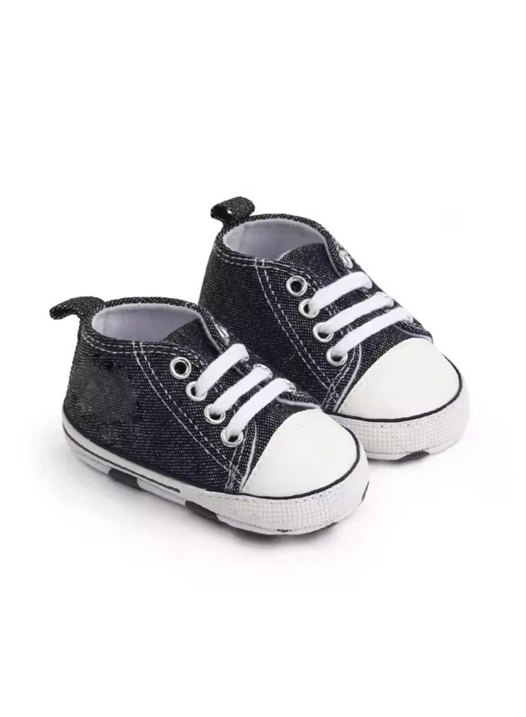 Baby Denim Lace-Up Shoes, 12-18 Months - Image 2