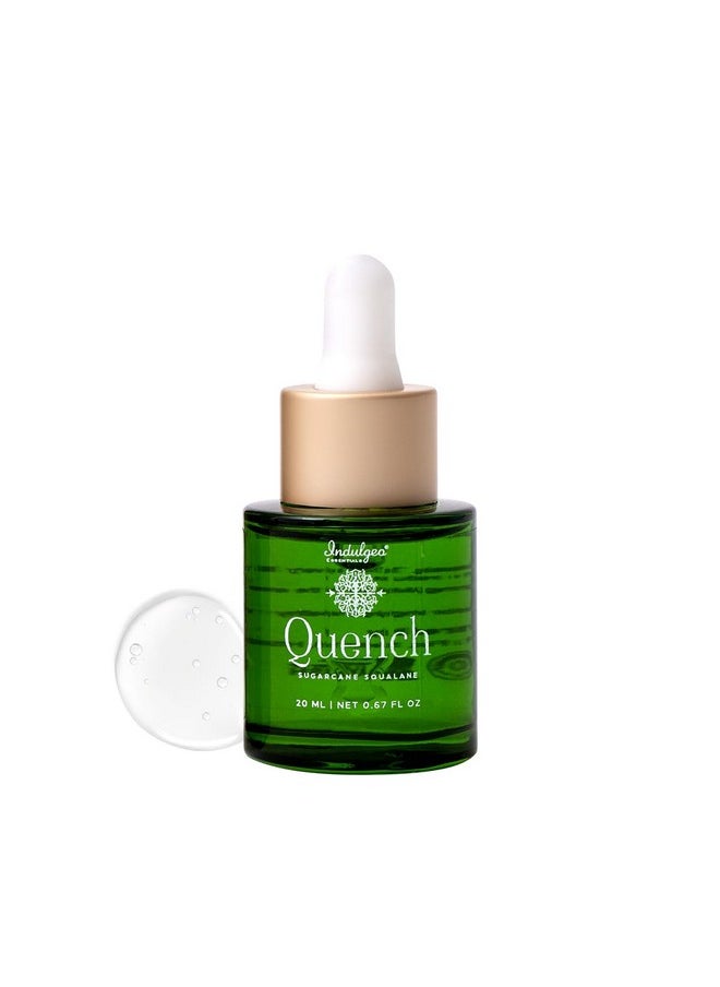 Indulgeo ESSENTIALS Quench | 100% Organic Sugarcane Squalane Oil | Glow Light Moisturizer, Non-Sticky| Finelines And Wrinkles - 20 Ml  - Image 1