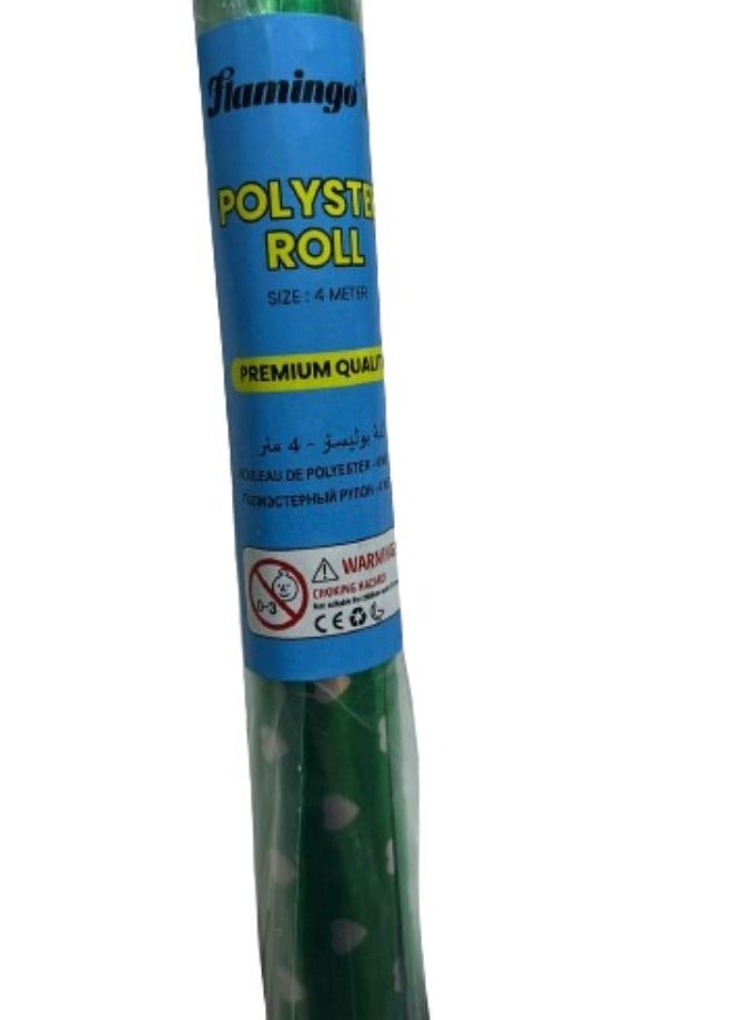 لفة بوليستر ورق تغليف أخضر بطول 4 أمتار لتغليف الهدايا - Image 2